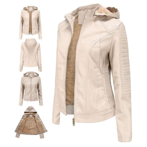 european and american plush wool women's leather jackets women's hooded autumn and winter jackets warm casual women's jackets, Black
european and american plush wool women's leather jackets women's hooded autumn and winter jackets warm casual women's jackets, Black