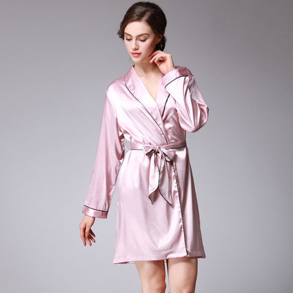 2021 new autumn spring women's short nightgown silk slim female bathrobe v neck long sleeve solid sleepwear ladies nightdress 1mbe, Black;red
2021 new autumn spring women's short nightgown silk slim female bathrobe v neck long sleeve solid sleepwear ladies nightdress 1mbe, Black;red