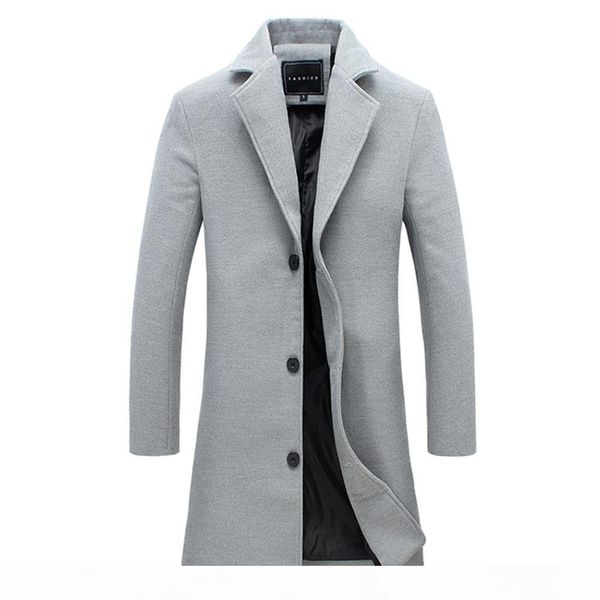2018 fashion men's wool coat winter warm solid color long trench jacket male single breasted business casual overcoat parka t190905, Black
2018 fashion men's wool coat winter warm solid color long trench jacket male single breasted business casual overcoat parka t190905, Black