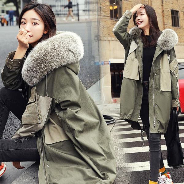2019 new female korean version of the large fur collar down jacket cotton jacket in the long section of women's clothing1, Black
2019 new female korean version of the large fur collar down jacket cotton jacket in the long section of women's clothing1, Black