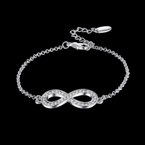 charm bracelets fashion cz stone infinity bracelet silver color micro paved crystal figure 8 eternity jewelry for women gift, Golden;silver
charm bracelets fashion cz stone infinity bracelet silver color micro paved crystal figure 8 eternity jewelry for women gift, Golden;silver