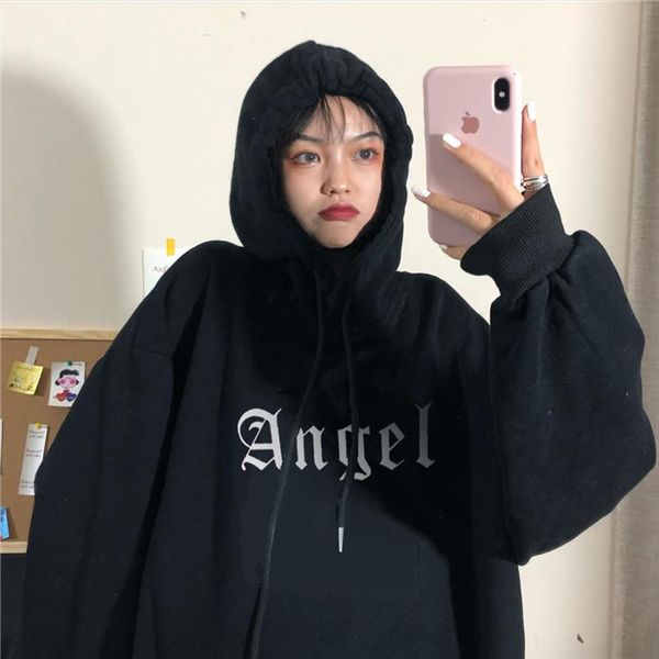 hoodie pullovers long sleeve harajuku letter angel print pullovers kawaii casual o neck womens hooded sweatshirt clothes, Black
hoodie pullovers long sleeve harajuku letter angel print pullovers kawaii casual o neck womens hooded sweatshirt clothes, Black