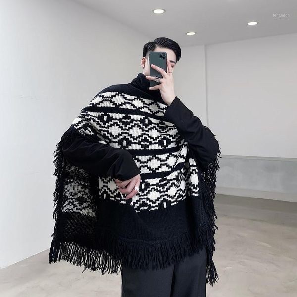 men's sweaters male women streetwear retro fashion loose knitting sweater men geometric patterns cape tassel pullover turtleneck sweate, White;black
men's sweaters male women streetwear retro fashion loose knitting sweater men geometric patterns cape tassel pullover turtleneck sweate, White;black