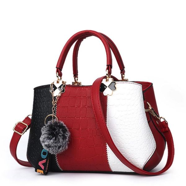 female bag 2020 new autumn colorblock ladies large capacity handbag stone pattern shoulder messenger bag hairball decoration
female bag 2020 new autumn colorblock ladies large capacity handbag stone pattern shoulder messenger bag hairball decoration