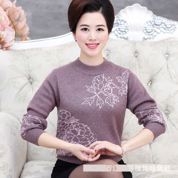 itulr hba4o aged and elderly women's new half high sweater thick knitted bottom collar women's middle fashion style sweater mother, White;black
itulr hba4o aged and elderly women's new half high sweater thick knitted bottom collar women's middle fashion style sweater mother, White;black