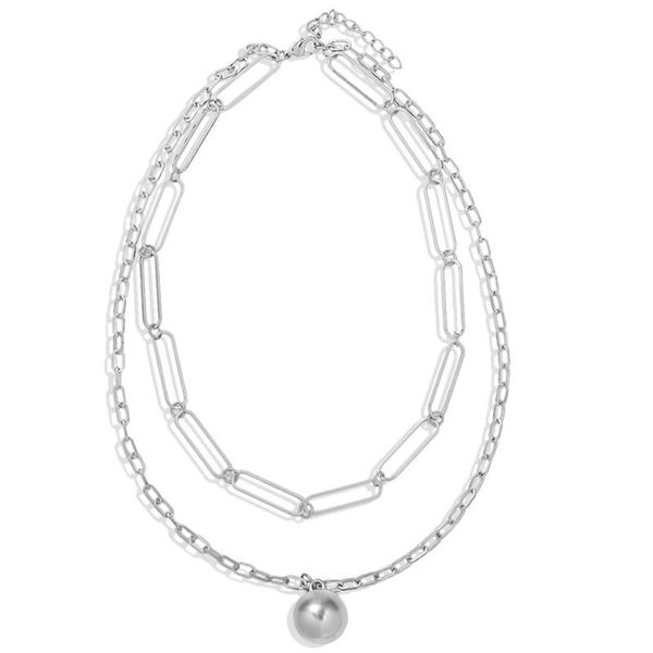 1pcs gold metal alloy link chains metal ball pendant layers necklace for women female party daily punk daily party necklaces, Silver
1pcs gold metal alloy link chains metal ball pendant layers necklace for women female party daily punk daily party necklaces, Silver