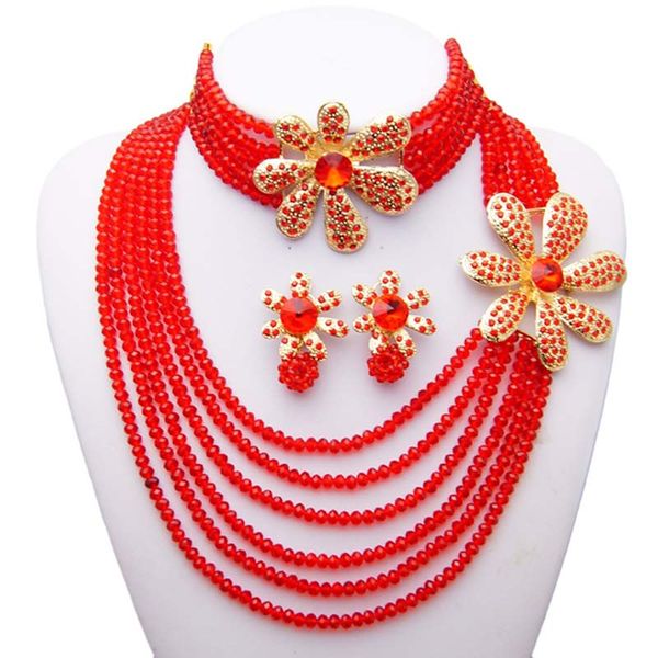 yulaili fashion african beads jewelry sets for women red crystal flower shape necklace bracelet earrings bridal wedding jewellery, Black
yulaili fashion african beads jewelry sets for women red crystal flower shape necklace bracelet earrings bridal wedding jewellery, Black
