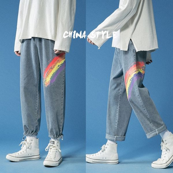 pbbdc autumn 2020 pan rainbow printing ins trend jeans for jeans jeanstrousers and jeansmen tube women korean loose straight and wide leg lo, Blue
pbbdc autumn 2020 pan rainbow printing ins trend jeans for jeans jeanstrousers and jeansmen tube women korean loose straight and wide leg lo, Blue