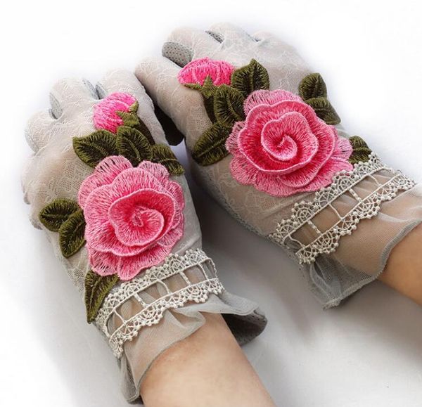 five fingers gloves spring summer women' lace sunscreen lady' anti-uv driving vintage flower embroidery touchscreen r2480, Blue;gray
five fingers gloves spring summer women' lace sunscreen lady' anti-uv driving vintage flower embroidery touchscreen r2480, Blue;gray