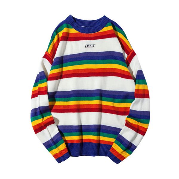 2021 new fashion autumn cotton harajuku retro raiow knitted striped mens hip hop pullover sweater streetwear male ponv, Black
2021 new fashion autumn cotton harajuku retro raiow knitted striped mens hip hop pullover sweater streetwear male ponv, Black