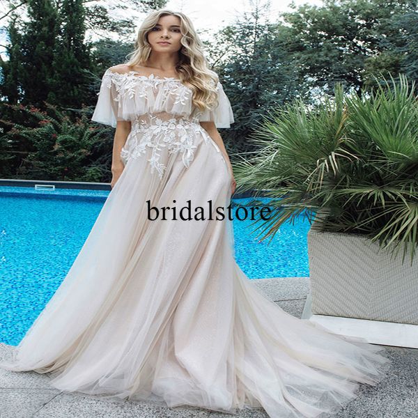 chic lace bohemian wedding dresses 2021 boat neck tulle appliques clock boho beach wedding dress elegant country hippie robes de mariée, White
chic lace bohemian wedding dresses 2021 boat neck tulle appliques clock boho beach wedding dress elegant country hippie robes de mariée, White