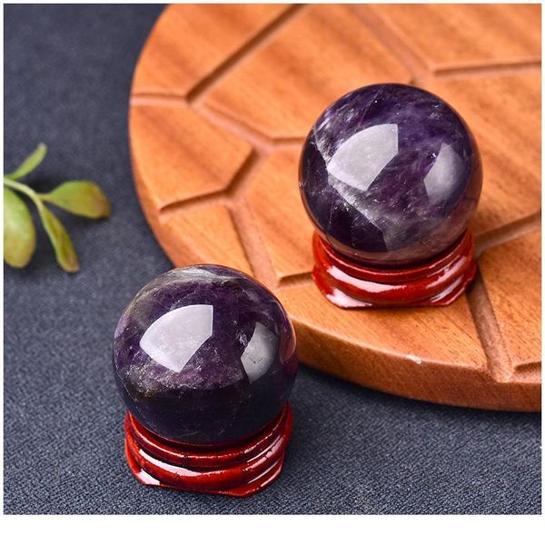 35-40mm natural crystal amethyst ball energy stone purple ornaments ball home decoration reiki healing stone wood jllffe, Black
35-40mm natural crystal amethyst ball energy stone purple ornaments ball home decoration reiki healing stone wood jllffe, Black