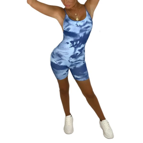 women's sports romper summer jumpsuit sleeveless tight elastic home gym wear dye printed playsuits, Black;white
women's sports romper summer jumpsuit sleeveless tight elastic home gym wear dye printed playsuits, Black;white