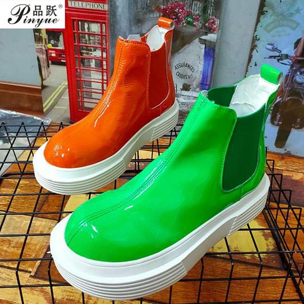 good spring and autumn women's shoes single boots muffin round head patent leather doll shoes elastic mouth elastic martin, Black
good spring and autumn women's shoes single boots muffin round head patent leather doll shoes elastic mouth elastic martin, Black