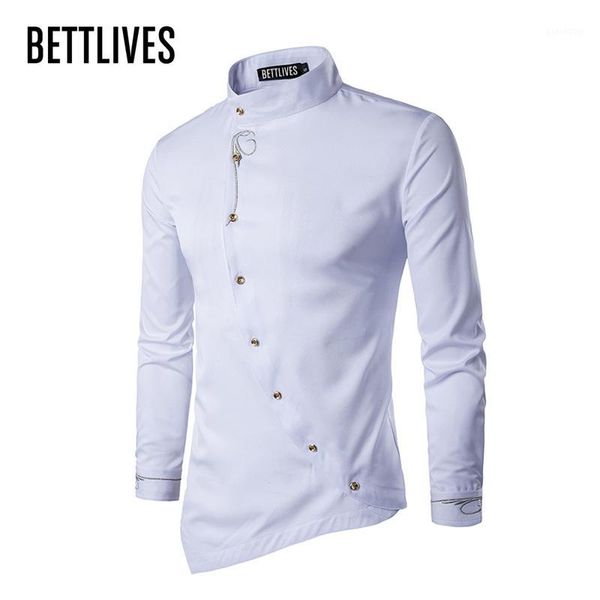 brand designer men shirts buckle irregular high-end male social dress shirt casual long sleeve chemise homme camisas b36801, White;black
brand designer men shirts buckle irregular high-end male social dress shirt casual long sleeve chemise homme camisas b36801, White;black