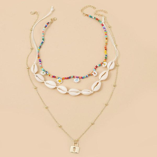 3 шт / комплект boho ручной multicolor из бисера цветка ожерелья подвески женские модные природные shell золото длинные цепи блокировки ожер, Golden;silver
3 шт / комплект boho ручной multicolor из бисера цветка ожерелья подвески женские модные природные shell золото длинные цепи блокировки ожер, Golden;silver