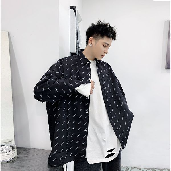 2021 new multicolor hong kong spring letters printed loose long-sleeved shirts men's korean version trend of handsome. ckum, Black
2021 new multicolor hong kong spring letters printed loose long-sleeved shirts men's korean version trend of handsome. ckum, Black