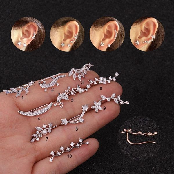 1pc cz flower leaf gecko cartilage earring ear clip for women fashion mismatched crystal long earring piercing jewelry, Golden;silver
1pc cz flower leaf gecko cartilage earring ear clip for women fashion mismatched crystal long earring piercing jewelry, Golden;silver