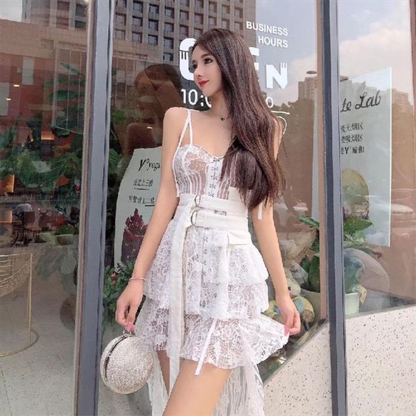 summer lace dress women spaghetti strap irregular see through mini dress club gothic white patchwork runway 2020 a789, Black;gray
summer lace dress women spaghetti strap irregular see through mini dress club gothic white patchwork runway 2020 a789, Black;gray