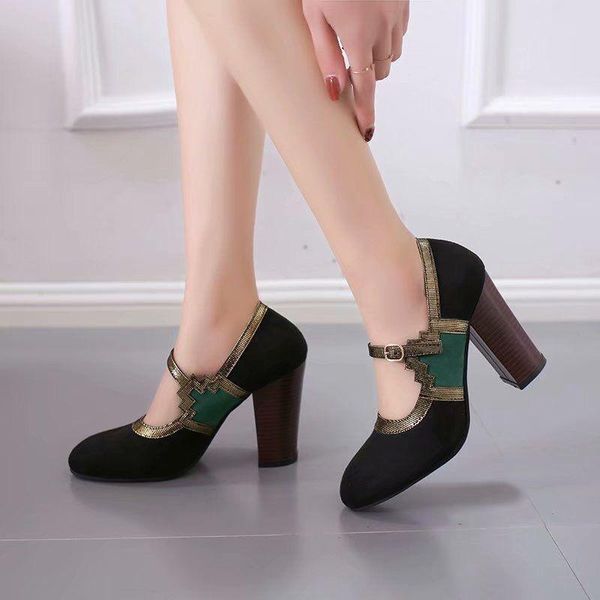 spring autumn women pumps high heels mixed colores party ladies shoes round toe buckle strap mary janes shoes big size, Black
spring autumn women pumps high heels mixed colores party ladies shoes round toe buckle strap mary janes shoes big size, Black