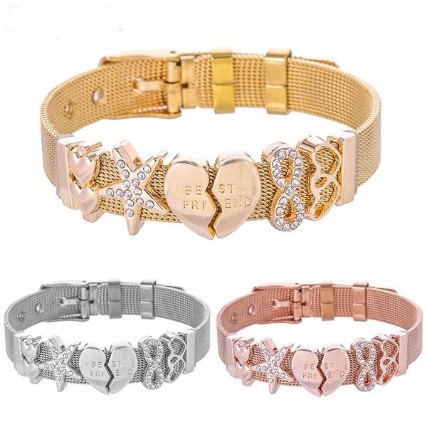 charm bracelets stylish mesh fine bracelet rhinestone five star adjusted stainless steel keeper woman gift, Golden;silver
charm bracelets stylish mesh fine bracelet rhinestone five star adjusted stainless steel keeper woman gift, Golden;silver