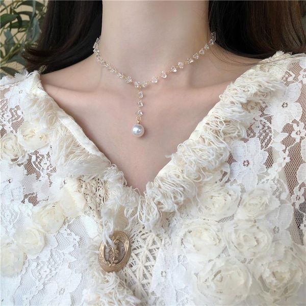 INS Style Crystal Bead Chain Necklace For Women Clavicle chain Imitation Pearl Pendant Necklace Fashion Jewelry Wholesale, Silver
INS Style Crystal Bead Chain Necklace For Women Clavicle chain Imitation Pearl Pendant Necklace Fashion Jewelry Wholesale, Silver