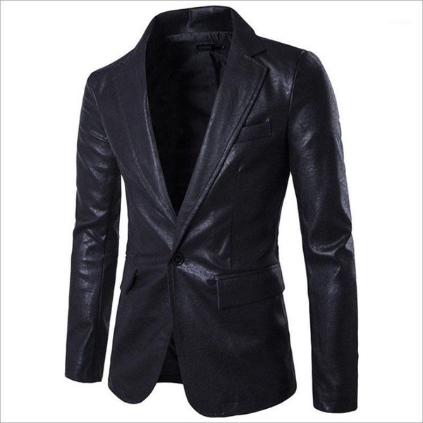 new pu leather blazer jacket men slim fit single button leather jacket fashion wedding party male outwear black red white1
new pu leather blazer jacket men slim fit single button leather jacket fashion wedding party male outwear black red white1
