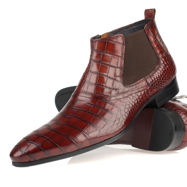 boots men crocodile pattern pointed-toe formal wear genuine leather shoes 44 pointed toe ankle cow split, Black
boots men crocodile pattern pointed-toe formal wear genuine leather shoes 44 pointed toe ankle cow split, Black