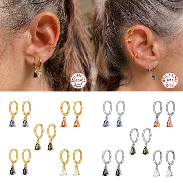s925 sterling silver cz water drop huggies hoop earrings for engagement valentine's bling rainbow zircon pendientes fine jewelry, Golden;silver
s925 sterling silver cz water drop huggies hoop earrings for engagement valentine's bling rainbow zircon pendientes fine jewelry, Golden;silver