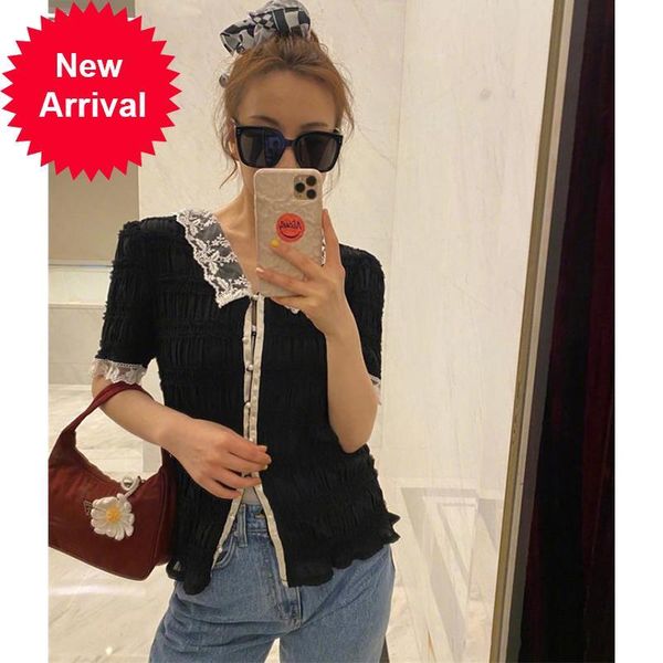 2021 new casual black women's will see fashionable new vintage shirt frilly white lace with low-cut v short sleeve upper blouse nhbm
2021 new casual black women's will see fashionable new vintage shirt frilly white lace with low-cut v short sleeve upper blouse nhbm