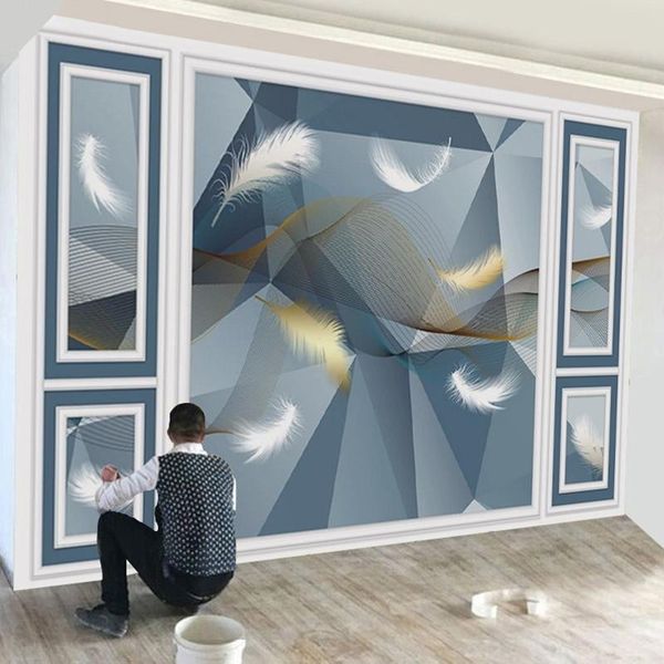 custom p decor papel de parede 3d modern abstract geometric feather tv background wall painting living room wallpaper murals
custom p decor papel de parede 3d modern abstract geometric feather tv background wall painting living room wallpaper murals