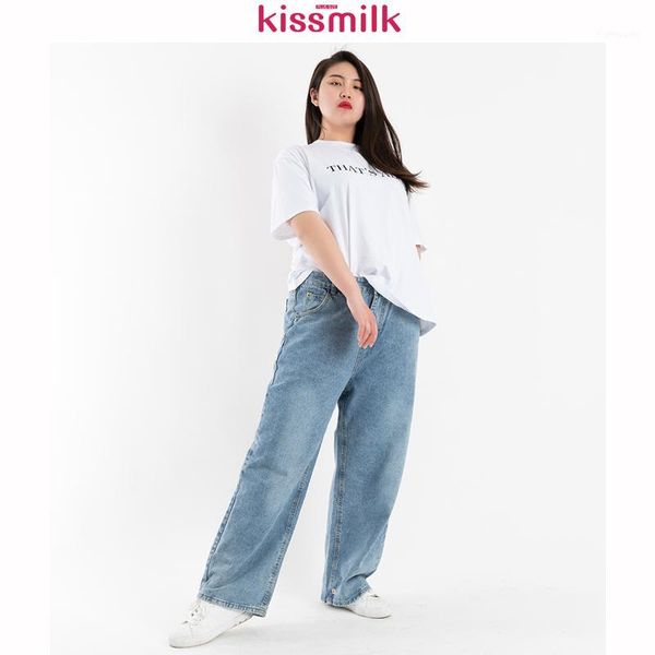 kissmilk 2020 plus size spring and summer women's light blue washed distressed wide leg jean1
kissmilk 2020 plus size spring and summer women's light blue washed distressed wide leg jean1