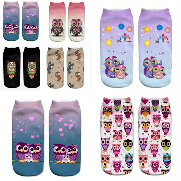 ydig8 gift new breathable owl men boat socks sports casual running shallow kid sock trainer animal print mouth stealth, Black