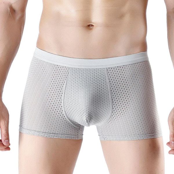 men underwear solid color ice silk hollow mesh breathable men's panties comfortable u-convex plus size seamless boxer shorts, Black;white
men underwear solid color ice silk hollow mesh breathable men's panties comfortable u-convex plus size seamless boxer shorts, Black;white
