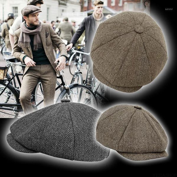 new british style octagonal hat winter wool herringbone hat gatsby ivy golf driving fall men's flat cab newsboy1, Blue;gray
new british style octagonal hat winter wool herringbone hat gatsby ivy golf driving fall men's flat cab newsboy1, Blue;gray