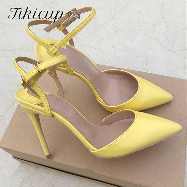 sandals tikicup light yellow women pointy close toe patent summer fashion ladies ankle strap dress shoes cute party pumps1, Black
sandals tikicup light yellow women pointy close toe patent summer fashion ladies ankle strap dress shoes cute party pumps1, Black