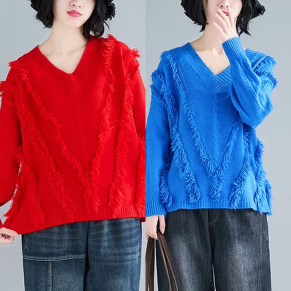 7dwd4 autumn winter pullover 2020 sweater women's tassel versatile loose pullover thin v-neck long sleeve and lazy fip0j sweater, White;black
7dwd4 autumn winter pullover 2020 sweater women's tassel versatile loose pullover thin v-neck long sleeve and lazy fip0j sweater, White;black