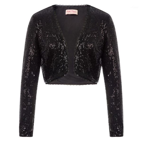 women jacket shining sequined short coat 3/4 sleeve opening front cropped length coat outerwear ladies bolero shrug1, Black;brown
women jacket shining sequined short coat 3/4 sleeve opening front cropped length coat outerwear ladies bolero shrug1, Black;brown