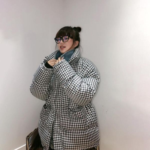 winter and japanese style retro small plaid coat thickened warm holiday two denim cotton padded parkas coats1, Black
winter and japanese style retro small plaid coat thickened warm holiday two denim cotton padded parkas coats1, Black