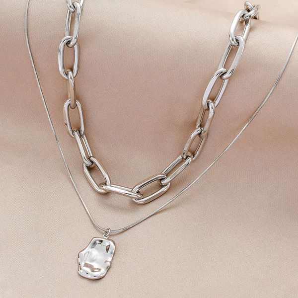 fashionable stacked popular geometric multi-layer cross and chain women's exaggerated metal adjustable necklaced0m9, Silver
fashionable stacked popular geometric multi-layer cross and chain women's exaggerated metal adjustable necklaced0m9, Silver