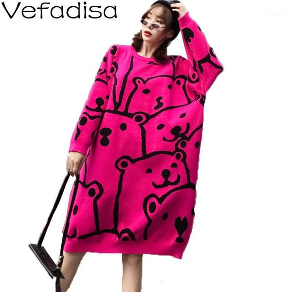 vefadisa cartoon printed sweater dress woman 2020 winter thick sweater dress o-neck pullovers knitting casual qyf11341, White;black
vefadisa cartoon printed sweater dress woman 2020 winter thick sweater dress o-neck pullovers knitting casual qyf11341, White;black