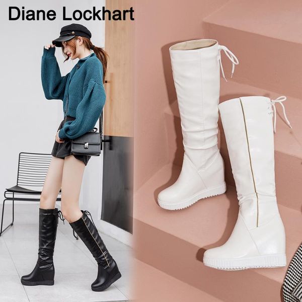 big size 33-43 wedge heel boots for women's warm winter casual shoes female platform knee high boots comfortable botas de mujer, Black
big size 33-43 wedge heel boots for women's warm winter casual shoes female platform knee high boots comfortable botas de mujer, Black