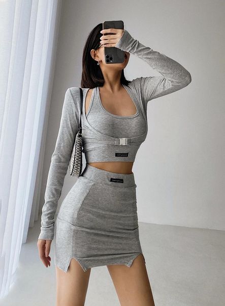 2020 женщины tank с длинным рукавом юбка костюм тонкий t shirt юбки bottom осень зима сексуальные костюмы 2 шт эпикировка party club, Gray
2020 женщины tank с длинным рукавом юбка костюм тонкий t shirt юбки bottom осень зима сексуальные костюмы 2 шт эпикировка party club, Gray