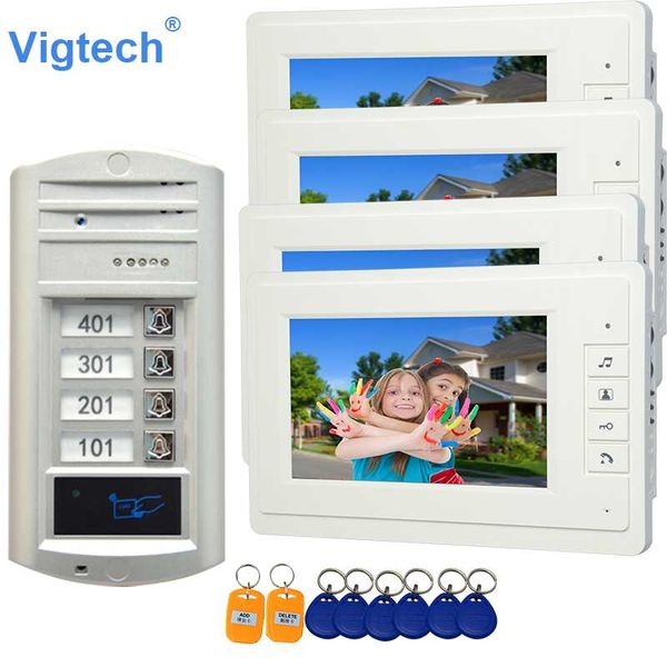 vigtech 7'' color video door phone 4 monitors with 1 intercom doorbell can control 4 houses for multi apartment rfid camera
vigtech 7'' color video door phone 4 monitors with 1 intercom doorbell can control 4 houses for multi apartment rfid camera