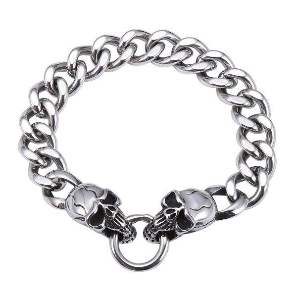 punk skull stainless steel bracelet 7.79 inches curb chain silver color bracelets for men gs0006, Golden;silver
punk skull stainless steel bracelet 7.79 inches curb chain silver color bracelets for men gs0006, Golden;silver