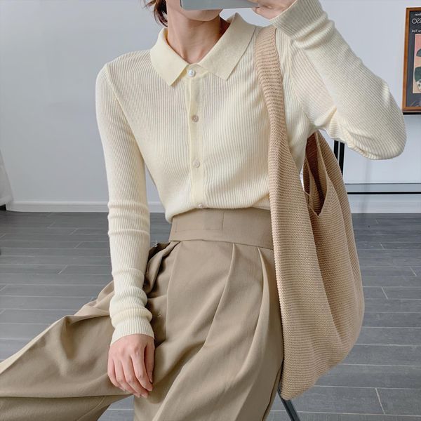 womens knitted shirt polos neck autumn 2020 new knitted cardigan inside outside coat base shirt coat, White;black
womens knitted shirt polos neck autumn 2020 new knitted cardigan inside outside coat base shirt coat, White;black
