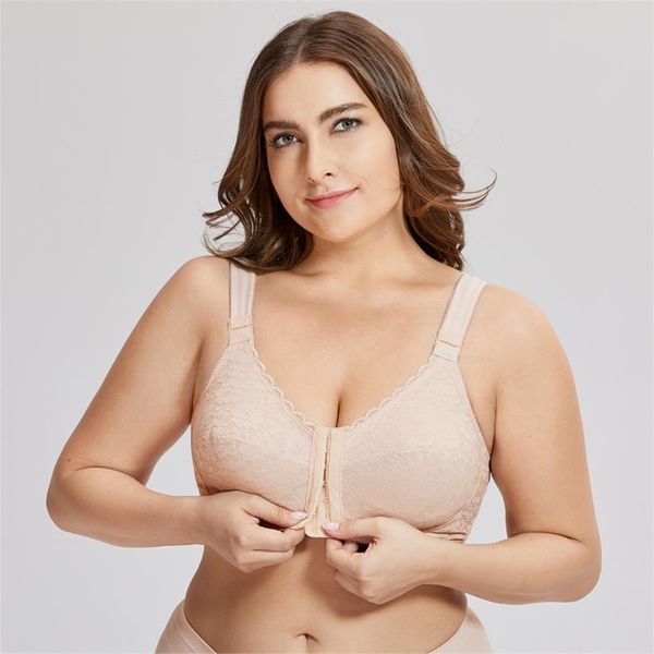women's full coverage posture corrector front closure wireless back support lace bra plus size 38-52 d e f cup y200415, Red;black
women's full coverage posture corrector front closure wireless back support lace bra plus size 38-52 d e f cup y200415, Red;black
