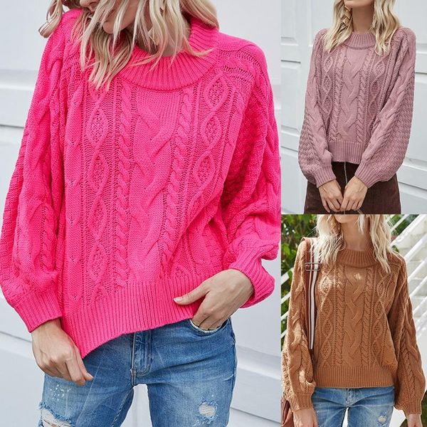 autumn and winter knitted round neck pullover cable long sleeve loose sweater top, White;black
autumn and winter knitted round neck pullover cable long sleeve loose sweater top, White;black