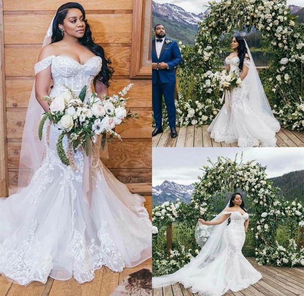 2021 plus size mermaid wedding dresses elegant 3d floral applique sweep train off the shoulder wedding bridal gown vestido de novia, White
2021 plus size mermaid wedding dresses elegant 3d floral applique sweep train off the shoulder wedding bridal gown vestido de novia, White