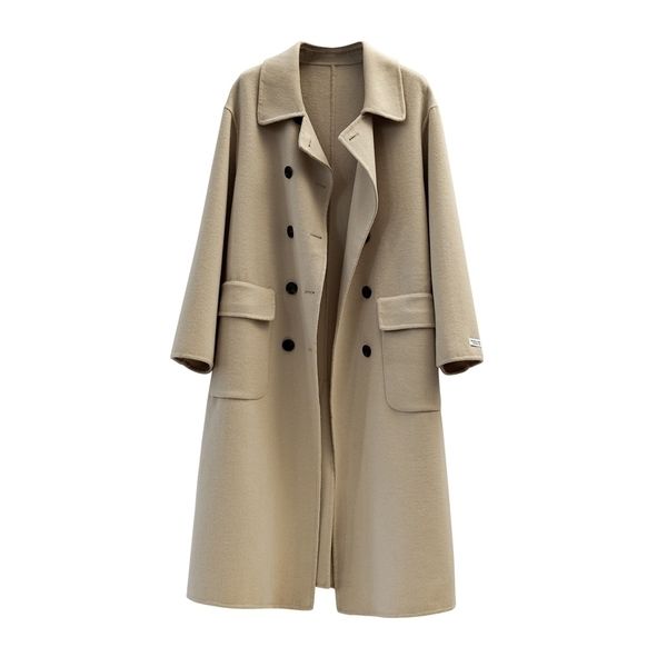 uk spring new design women simple single breast wool coat with belt yellow brown black 201103
uk spring new design women simple single breast wool coat with belt yellow brown black 201103